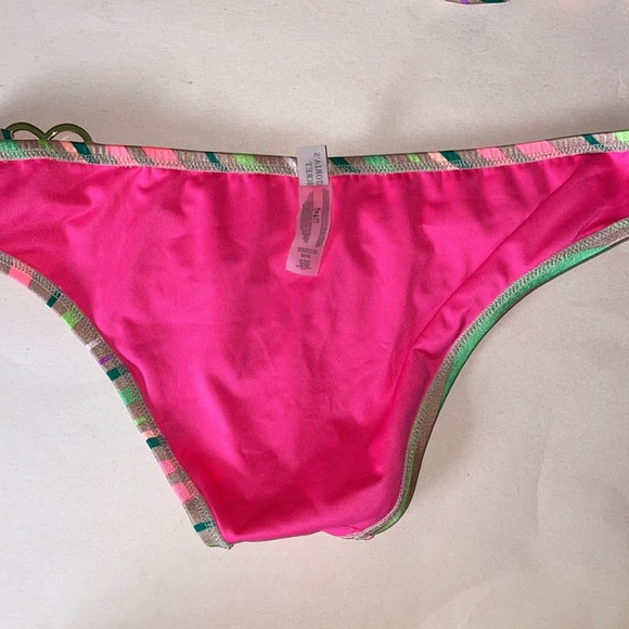 💖HP🌴HTF VS Tan, Colored-striped Bandeau Bikini👙 - Picture 5 of 8